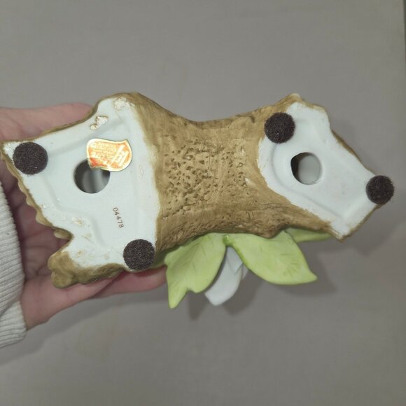 Cardinal Bird on Tree w Flower VTG 80's Lefton Figurine - Picture 6 of 8